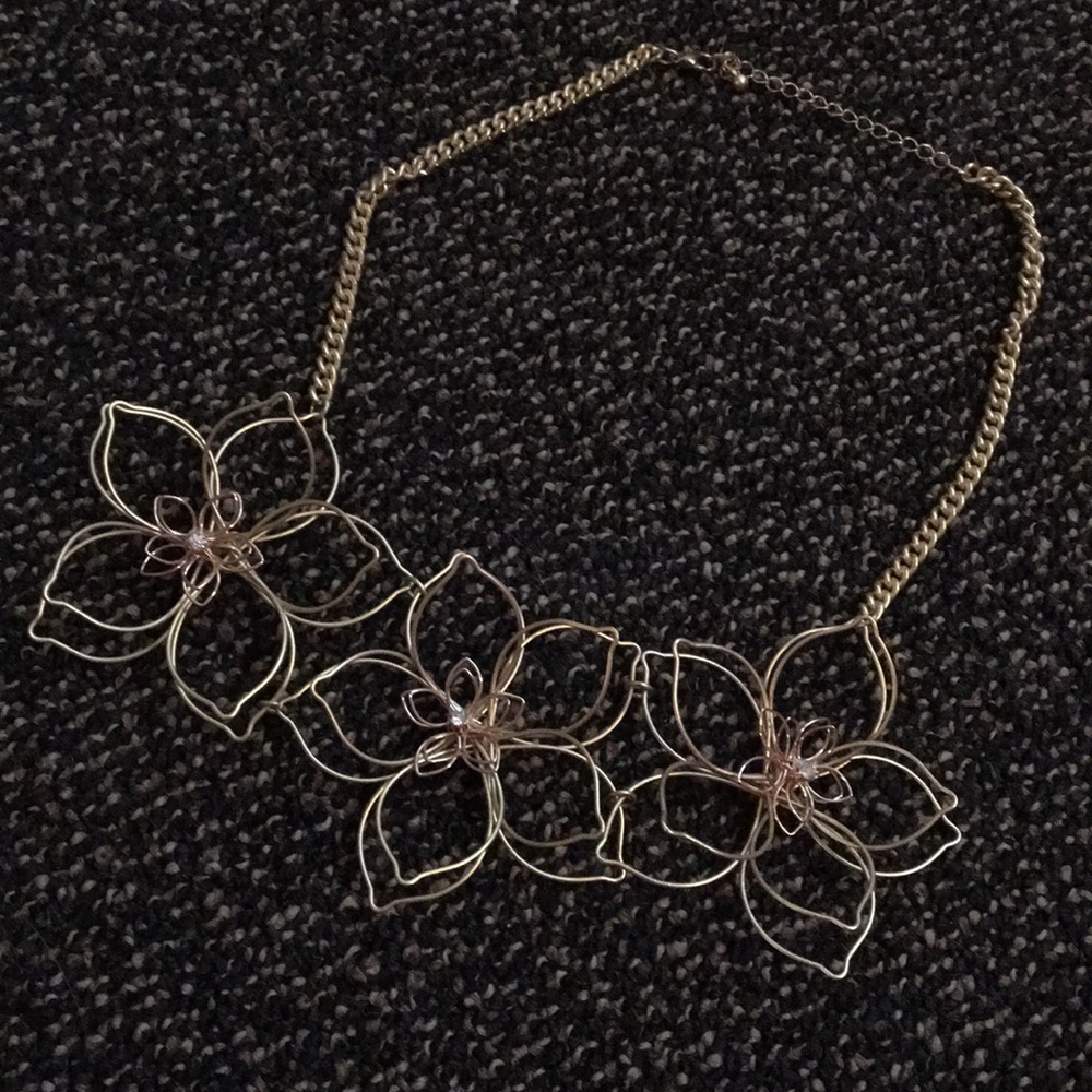 Gold & Rose Gold Flower Necklace
